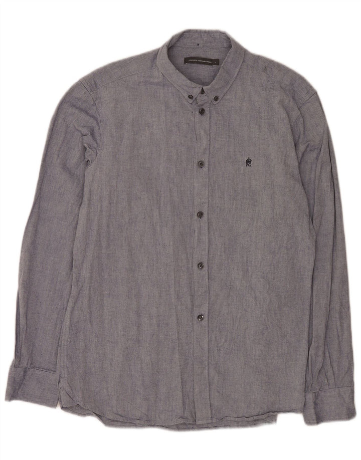 French Connection Chemise Homme Large Bleu Coton
