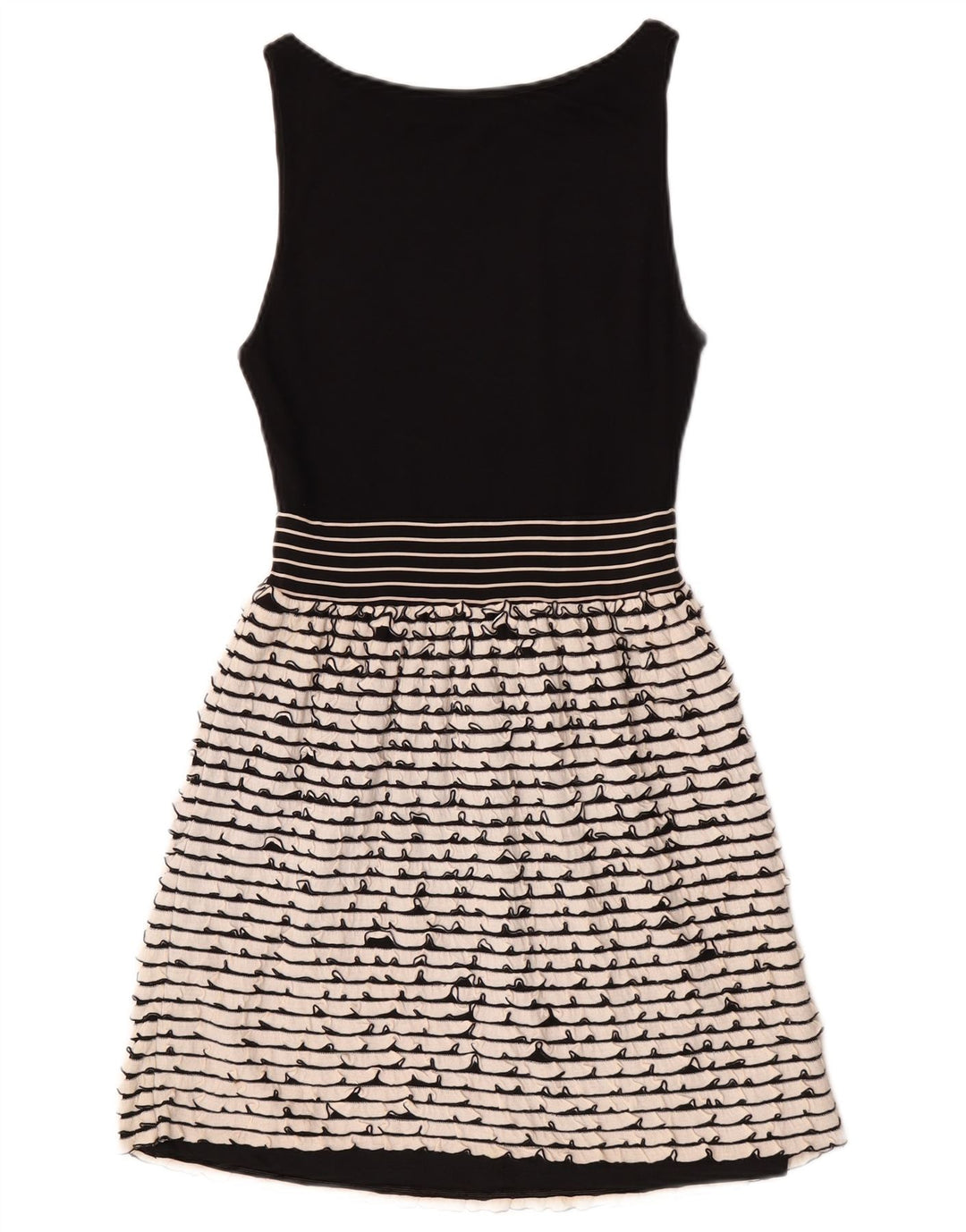 Zara Womens Sleeveless Basic Dress UK 8 Small Black Striped