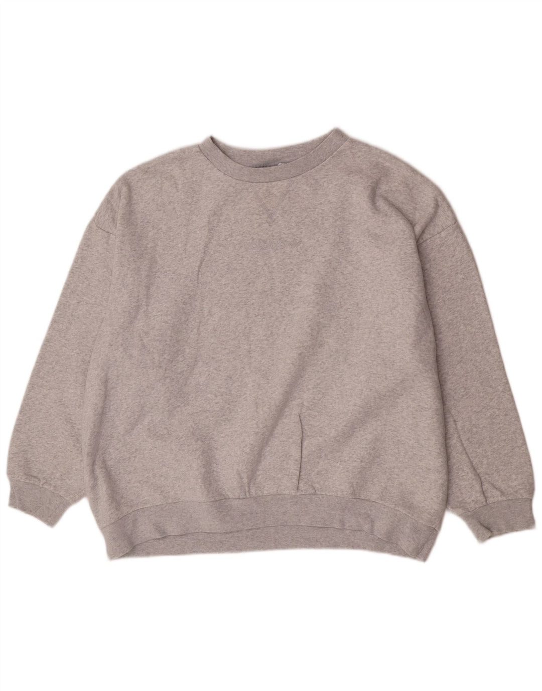 Adidas Dame Oversized Sweatshirt Jumper UK 14 Stor Grå Bomuld
