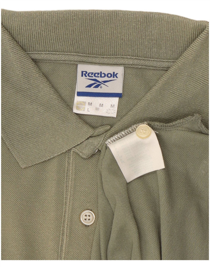 Polo Reebok da uomo in cotone kaki medio