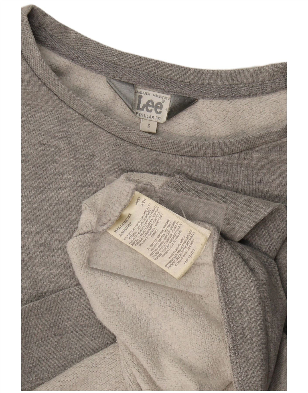 Lee Womens Regular Fit Oversized Sweatshirt Jumper UK 10 Small Grey Cotton