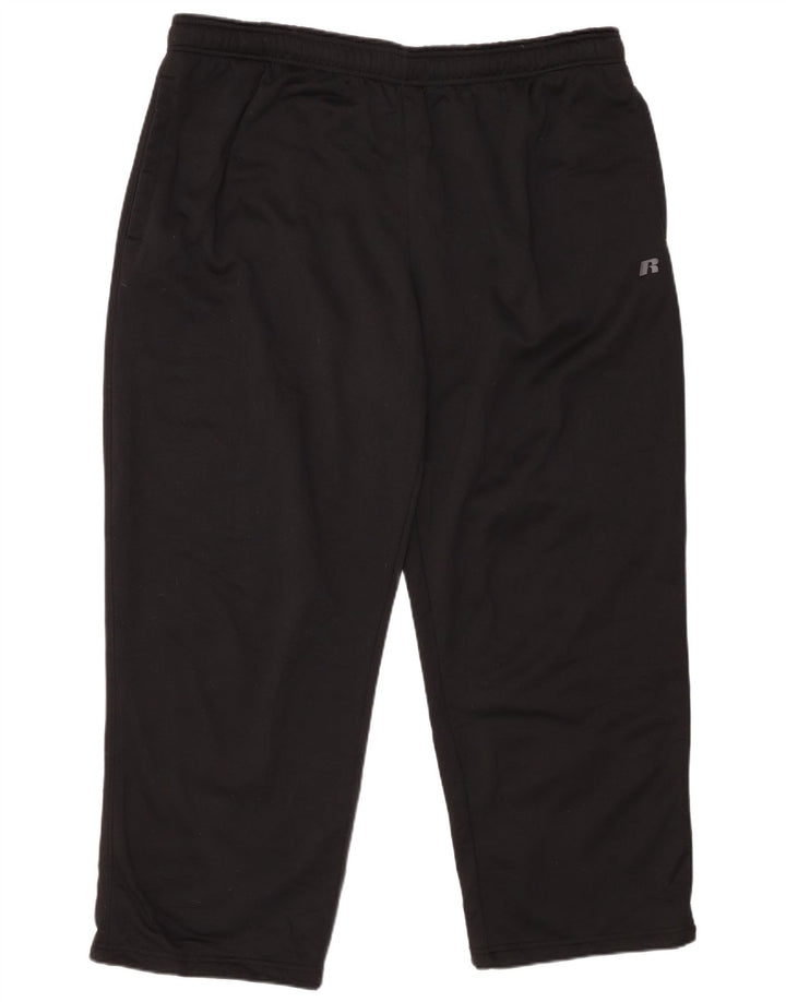 RUSSELL ATHLETIC Mens Tracksuit Trousers 2XL  Black Polyester
