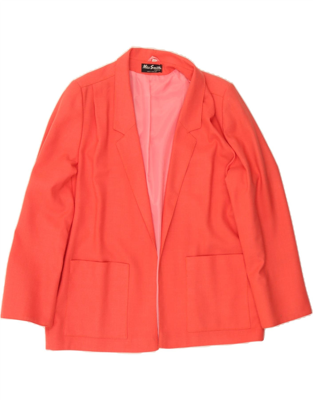 VINTAGE Womens Blazer Jacket UK 14 Large  Red Polyester Vintage Vintage and Second-Hand Vintage from Messina Hembry 