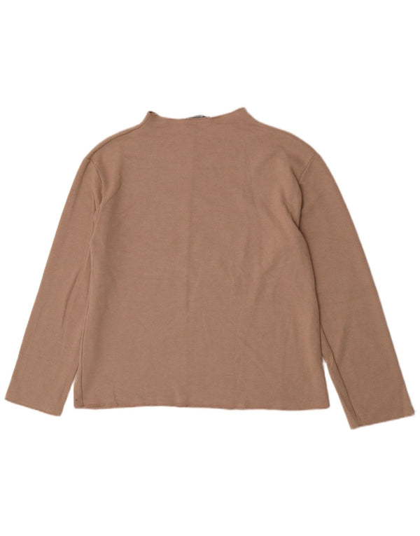 Top Zara da donna a maniche lunghe UK 14 cotone grigio medio