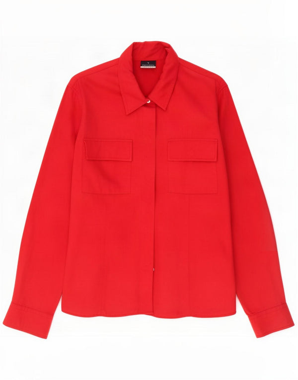 Trussardi Womens Shirt UK 16 Large Red Viscose