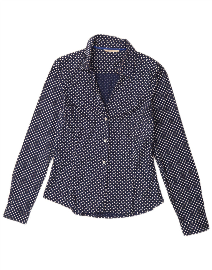 Carrera Dameskjorte Bluse IT 42 Medium Blue Polka Dot Bomuld