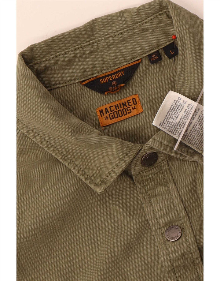 Superdry Camisa Sobrecamisa Grande De Algodón Caqui Para Hombre