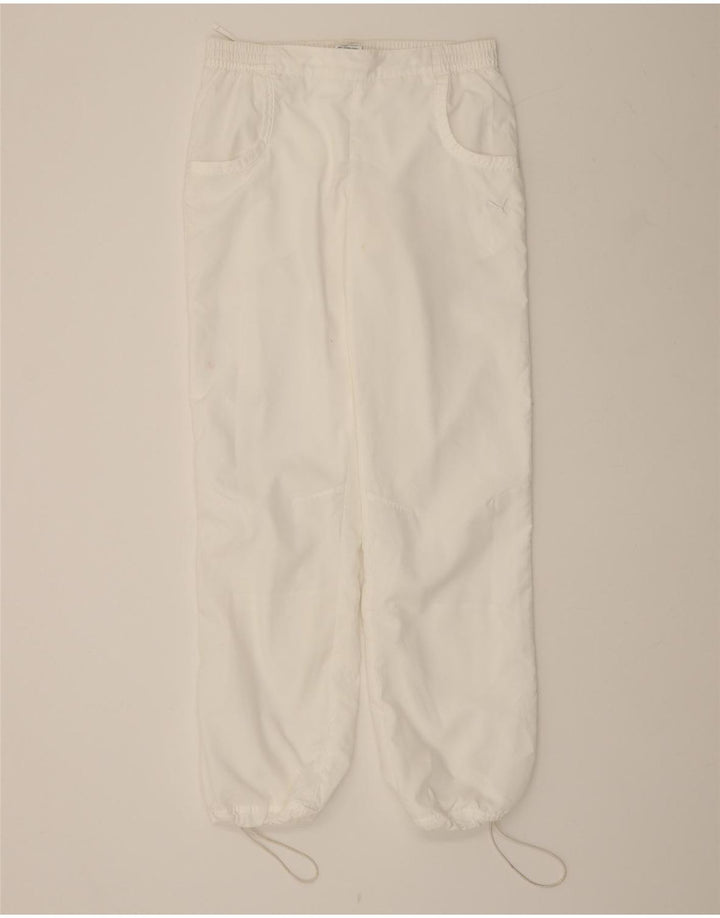 PUMA Womens Tracksuit Trousers Joggers UK 14 Medium White Polyester Vintage Puma and Second-Hand Puma from Messina Hembry 