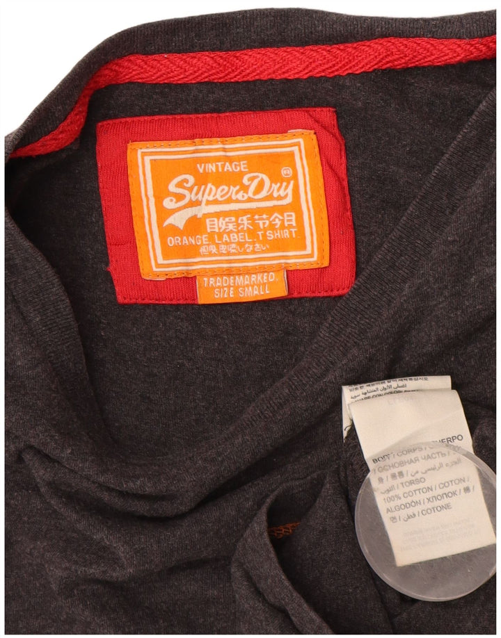 Superdry Mens T-Shirt Top Small Grey Cotton