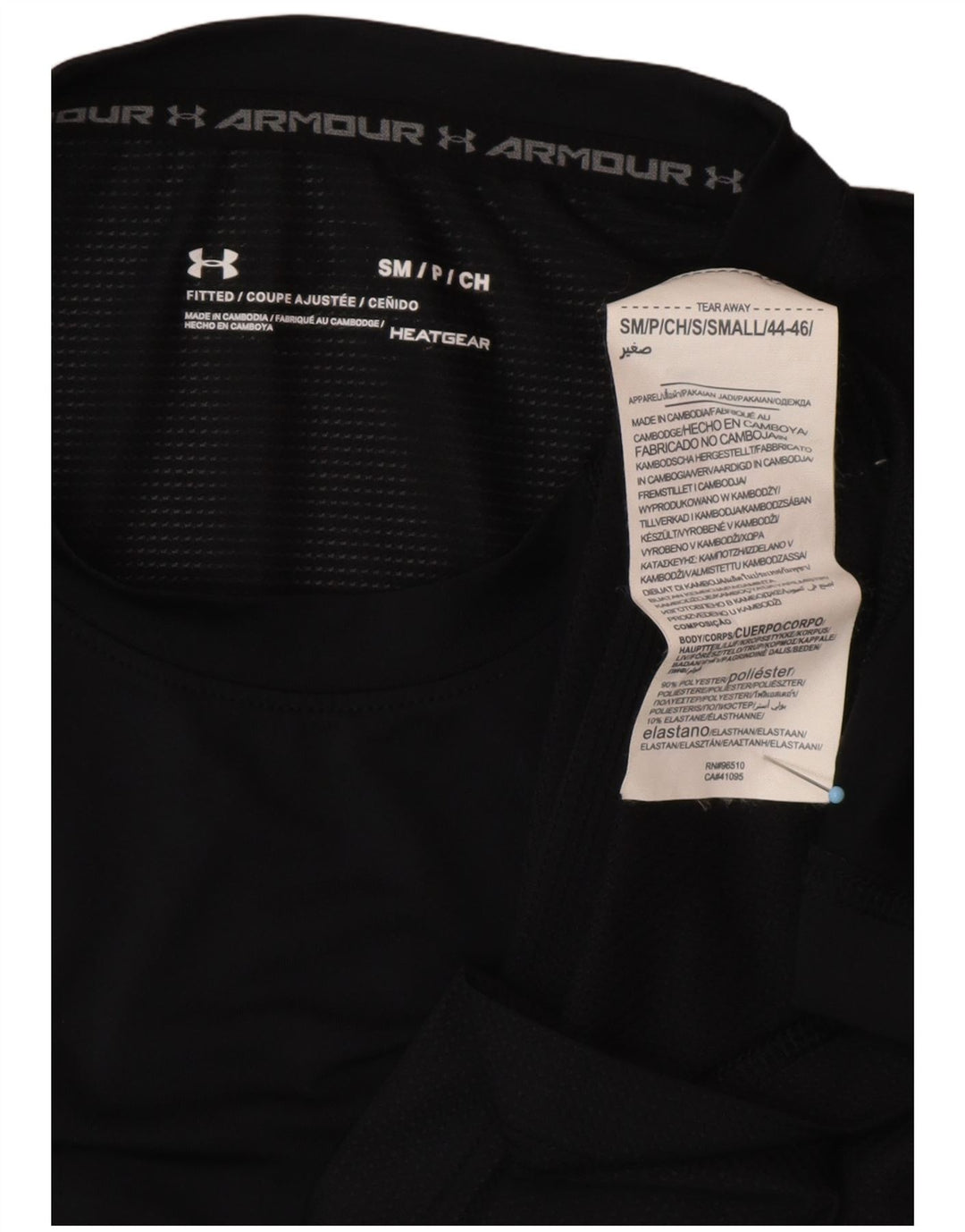 UNDER ARMOUR Mens Heat Gear T-Shirt Top Medium Black Polyester