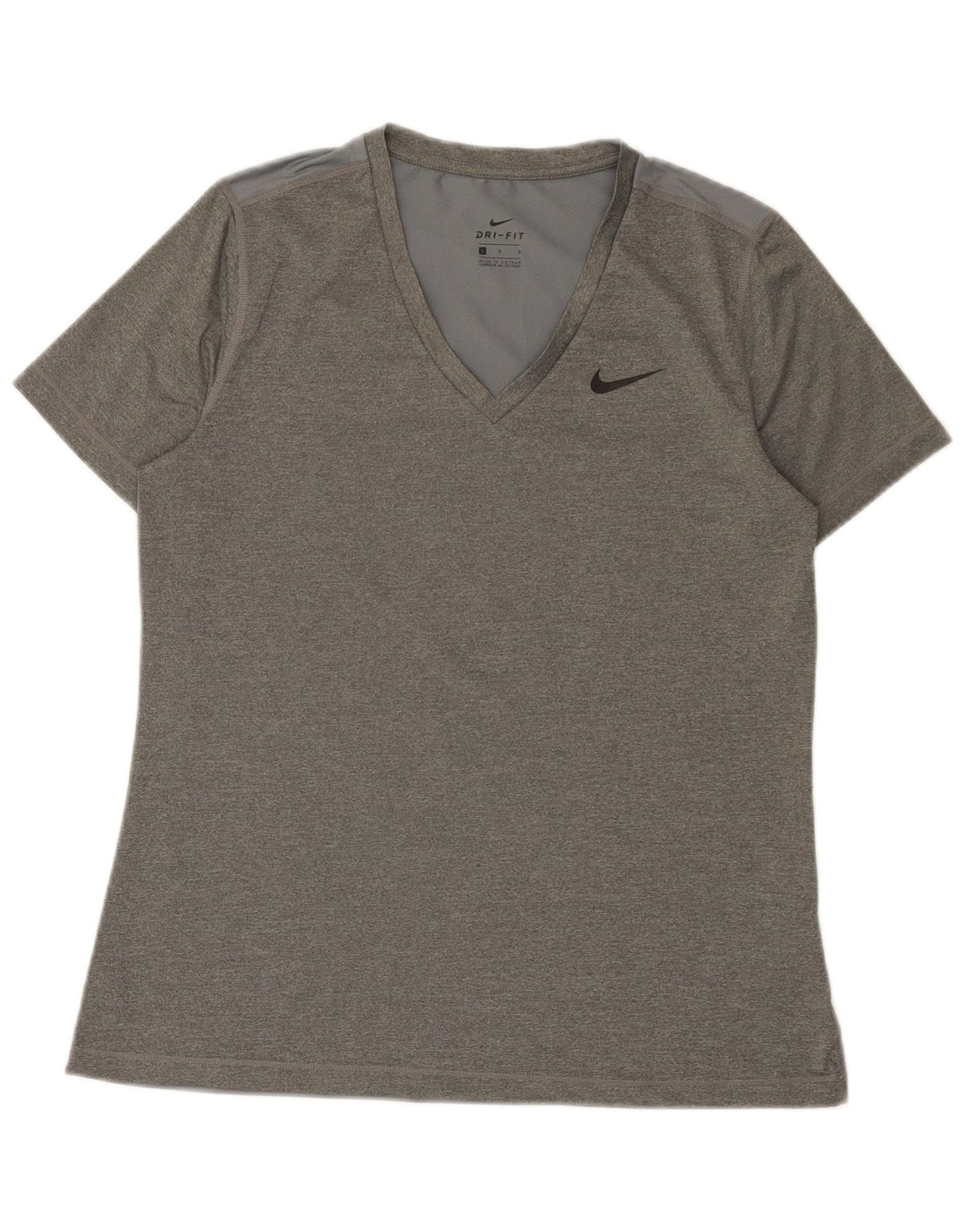 Nike Womens Dri Fit T-Shirt Top UK 14 Large Grey Polyester