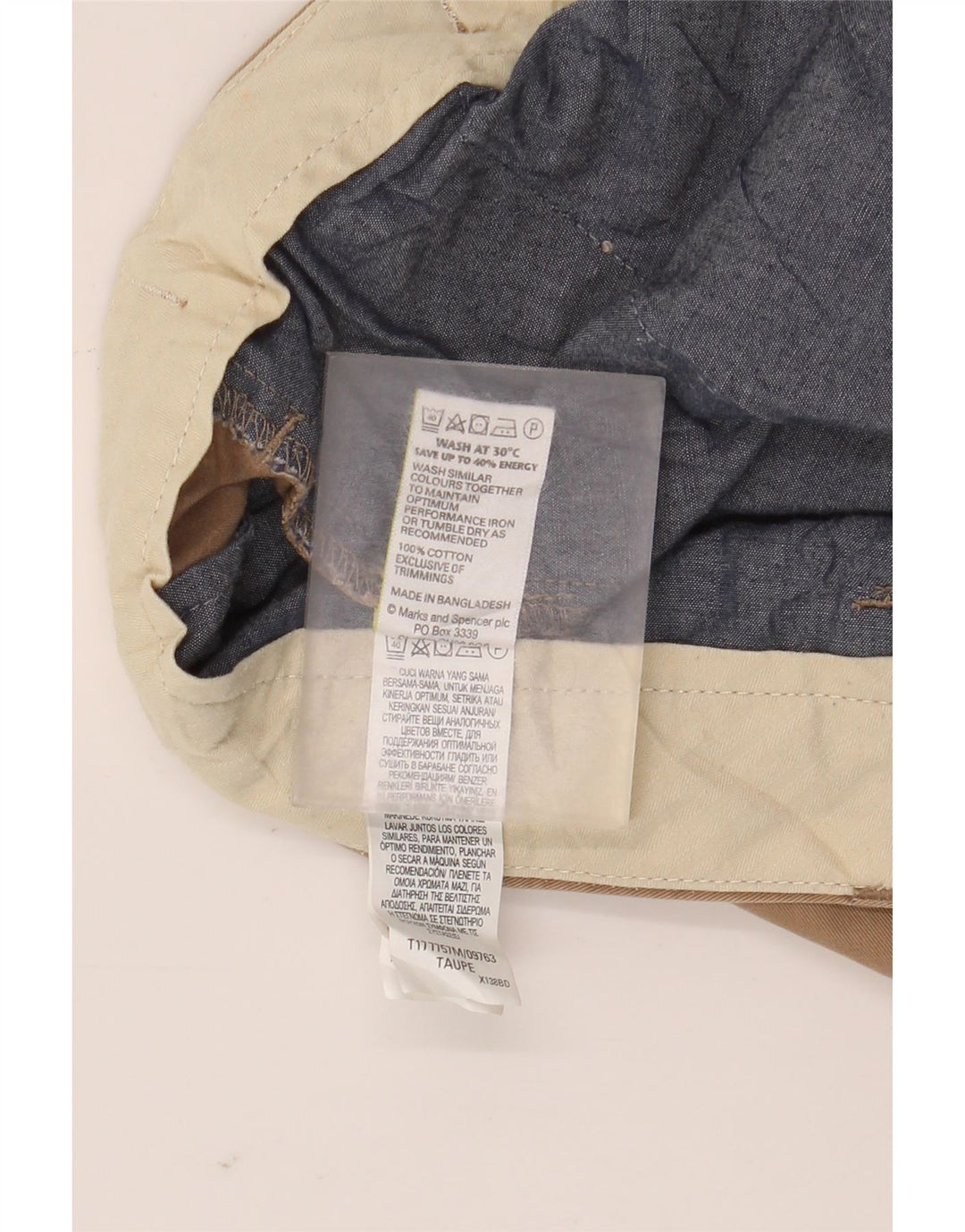 Marks & Spencer Herre Chino Shorts W40 XL Beige Bomuld