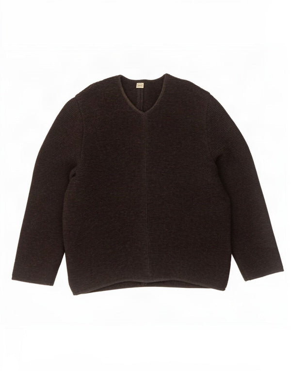 Gossl Mens V-Neck Jumper Sweater EU 54 XL Black Wool