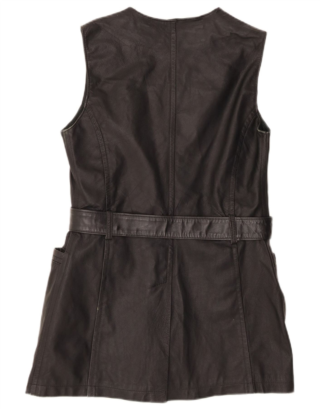 Oltremoda Damen Lederweste IT 42 Mittelschwarzes Leder