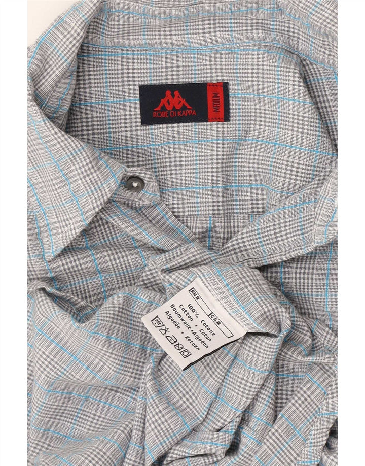 Kappa Mens Short Sleeve Shirt Medium Blue Check Cotton