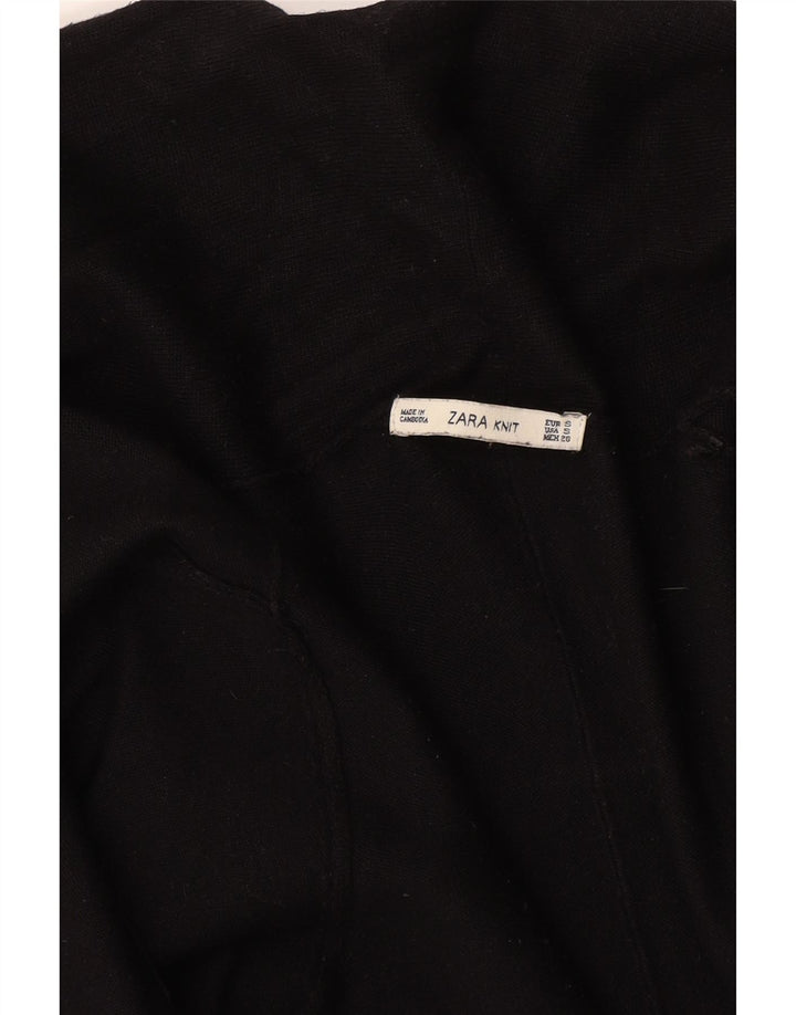 Zara Womens Open Cardigan Sweater UK 8 Small Black