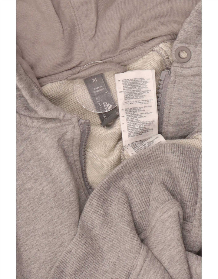 Adidas Mens Zip Hoodie Sweater Medium Grey Cotton