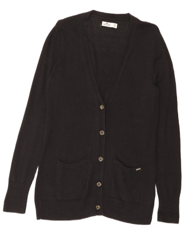 Maglione cardigan da donna Hollister UK 12 cotone nero medio