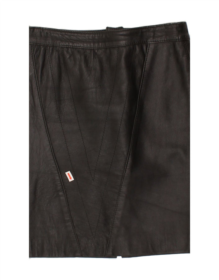 VINTAGE Womens Mini Leather Skirt IT 42 Medium W26 Black Vintage Vintage and Second-Hand Vintage from Messina Hembry 