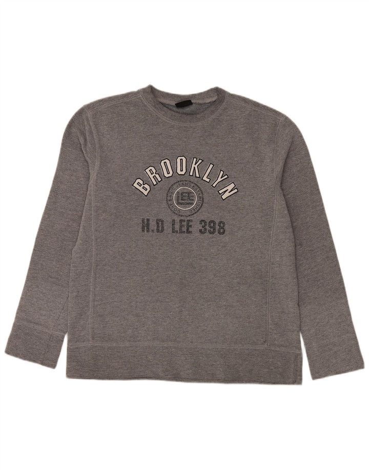 Lee Mens Brooklyn Graphic pulóver pulóver közepes szürke