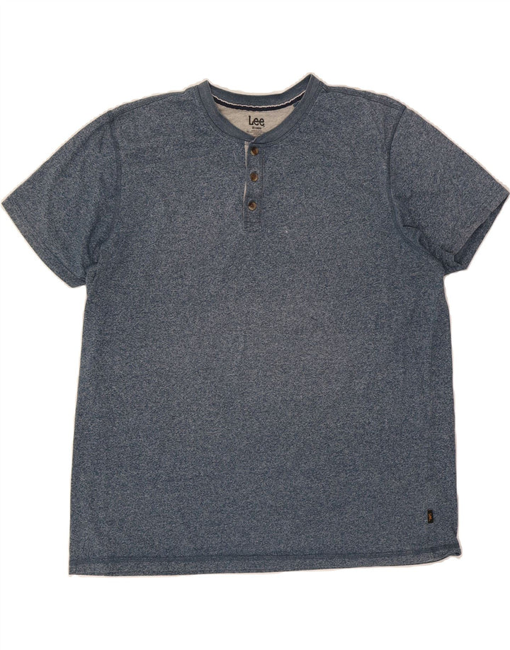 LEE Mens T-Shirt Top 2XL Blue Flecked Cotton Vintage Lee and Second-Hand Lee from Messina Hembry 