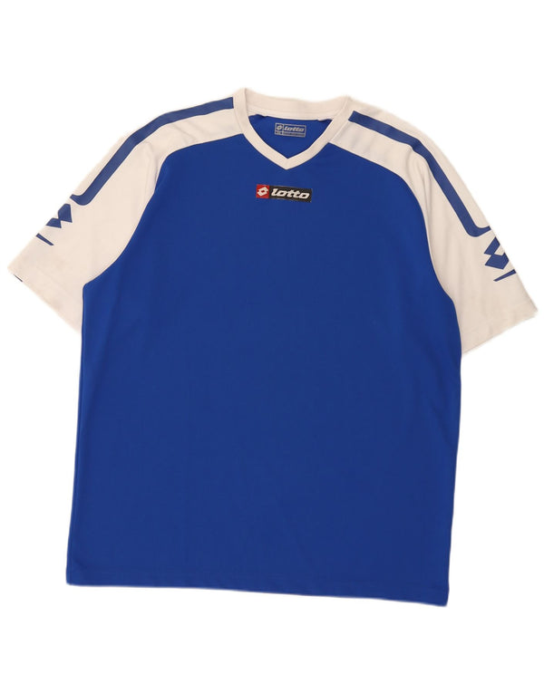 Lotto T-shirt graphique pour homme 2XL Bleu Colorblock Sports
