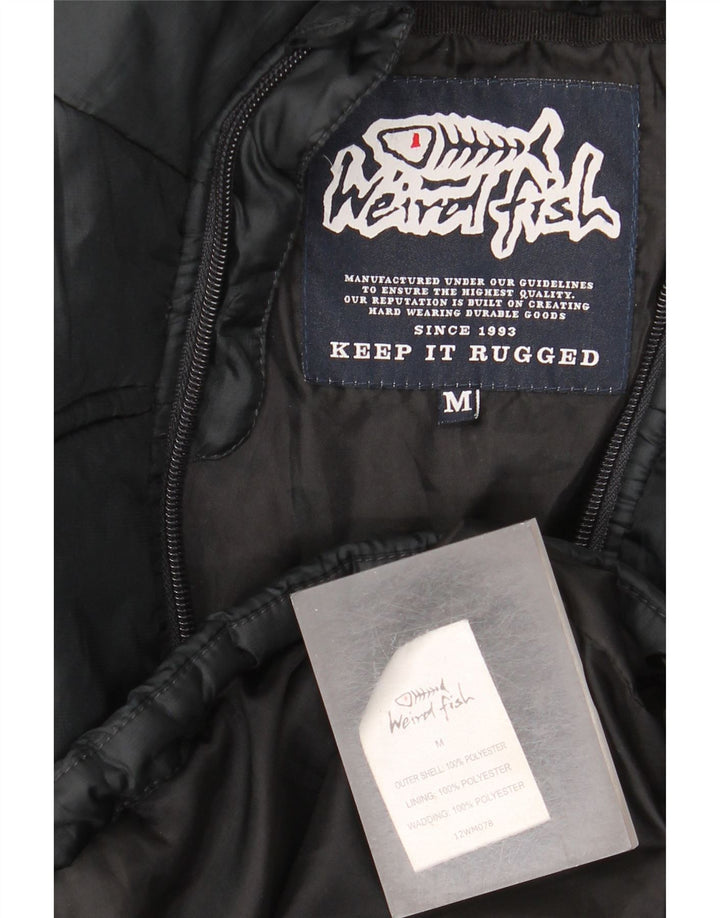 Weird Fish Wattierte Herrenjacke mit Kapuze, UK 38, Mittelschwarz, Polyester