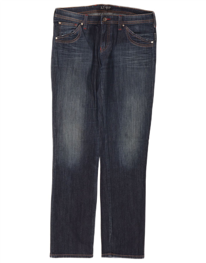 Armani Womens Straight Jeans W30 L29 Navy Blue Cotton