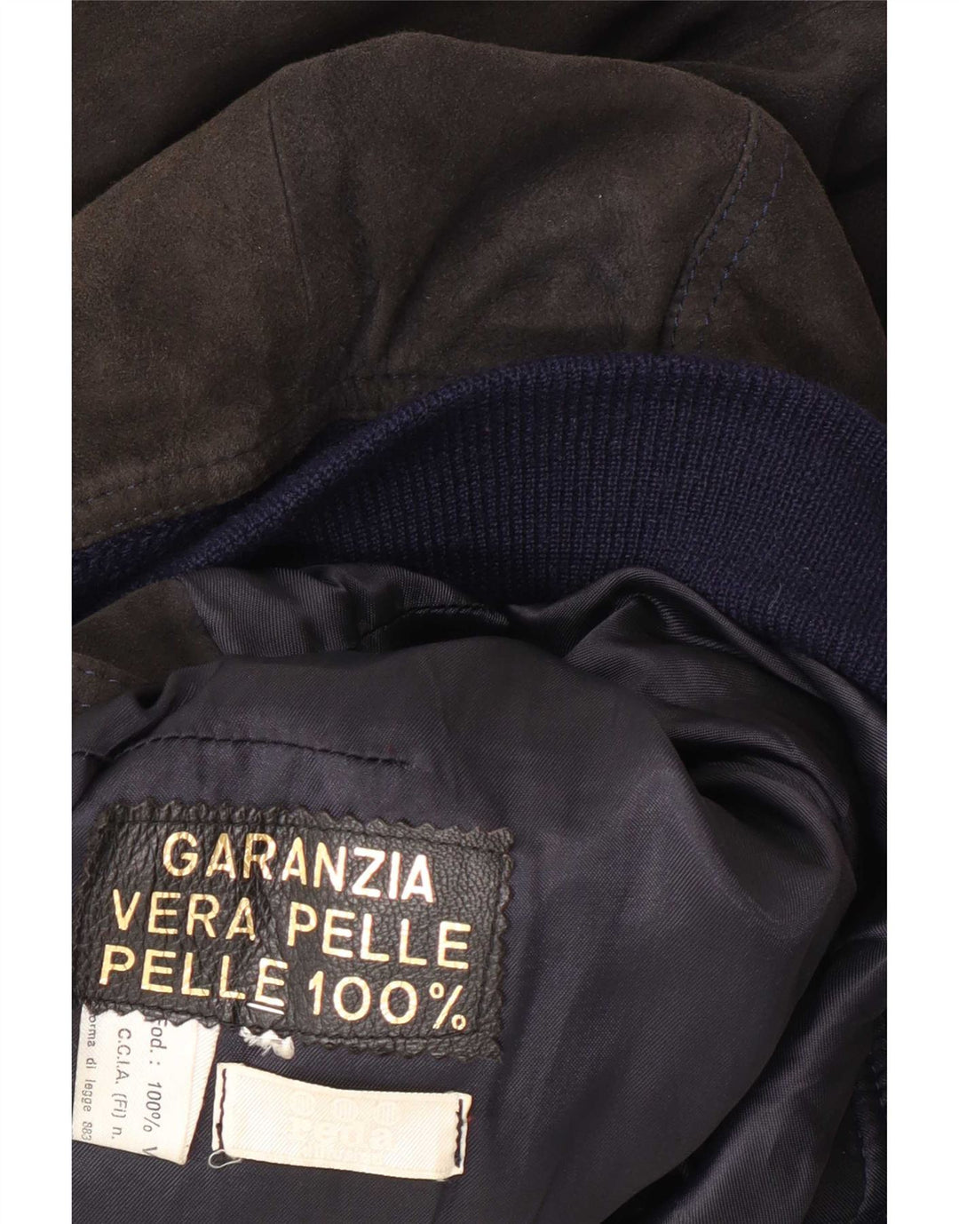 Reda Dame Ruskind Bomber Jacket UK 10 Small Black Colourblock Læder