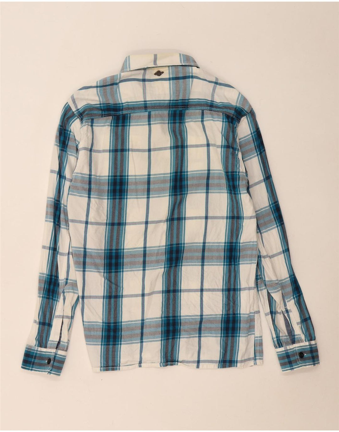 Jack & Jones Mens Shirt Large Blue Check Cotton