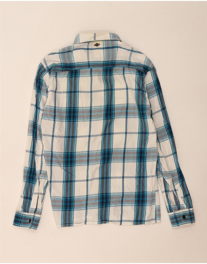 Jack & Jones Mens Shirt Large Blue Check Cotton