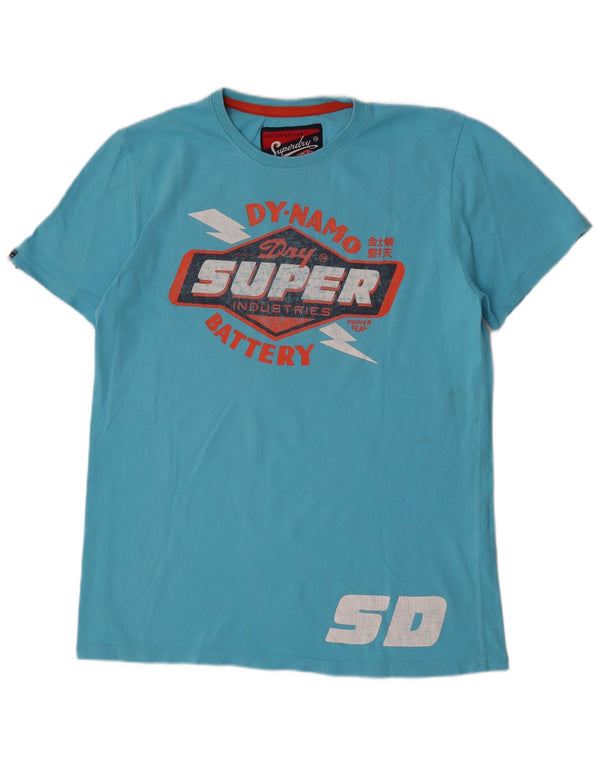 Superdry Mens Regular Graphic T-Shirt Top XL Blue Cotton