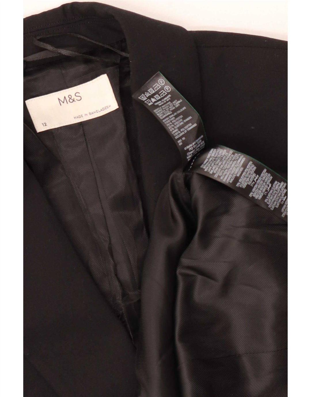 Giacca blazer a 1 bottone Marks & Spencer da donna UK 12 poliestere nero medio
