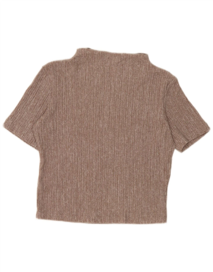 Top corto in camicetta corta da donna Zara UK 10 piccolo marrone