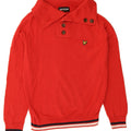 LYLE & SCOTT Womens Button Neck Jumper Sweater UK 14 Medium Red Cotton Vintage Lyle & Scott and Second-Hand Lyle & Scott from Messina Hembry 