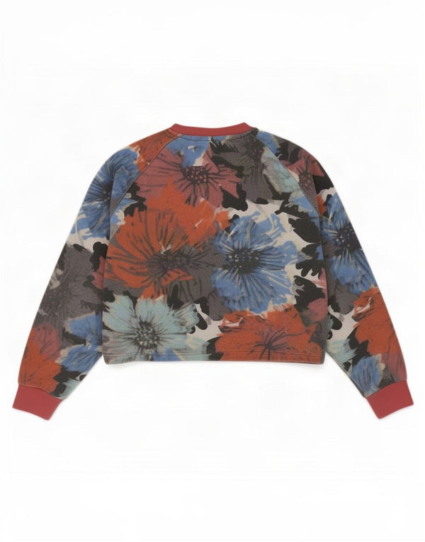 Felpa corta da donna Adidas UK 4/6 XS multicolore floreale