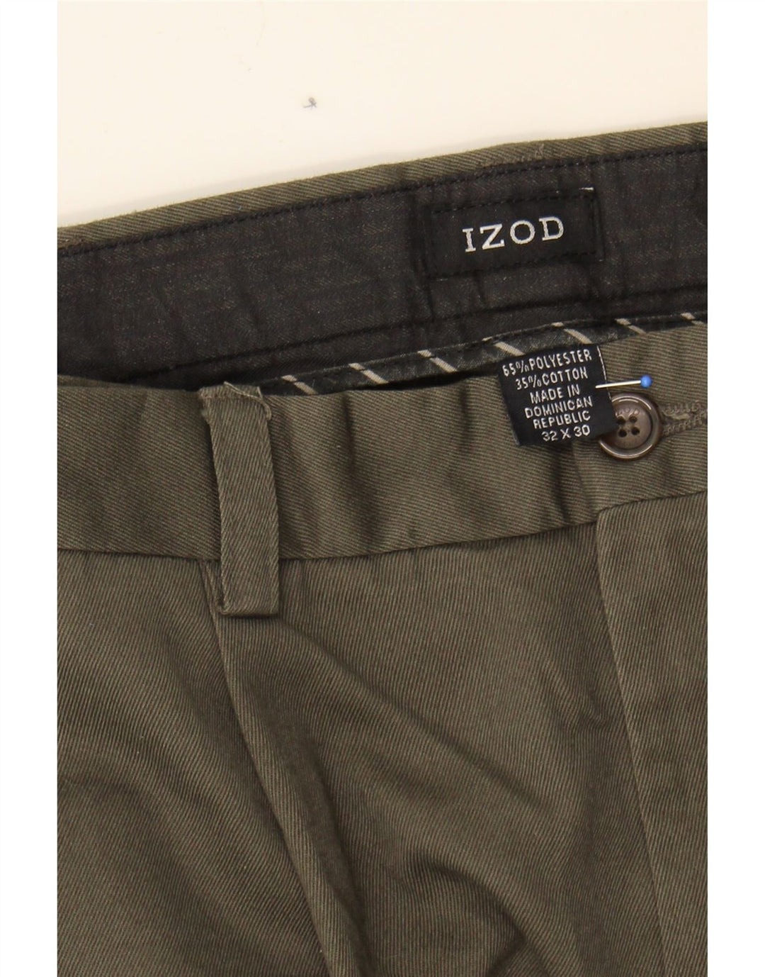 IZOD Mens Izod Pegged Chino Trousers W32 L25  Khaki Polyester Vintage Izod and Second-Hand Izod from Messina Hembry 