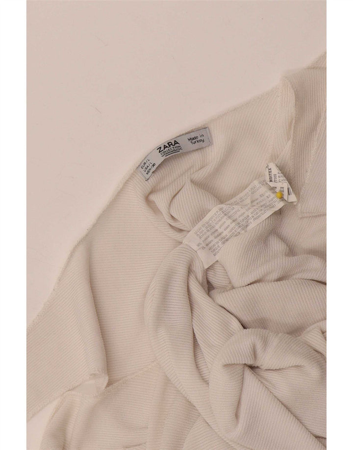 Zara Womens Crop Vest Top UK 14 Grand Blanc Polyester