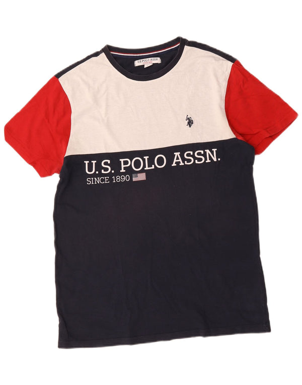 Polo Assn. T-shirt grafica da uomo Top color block blu navy medio
