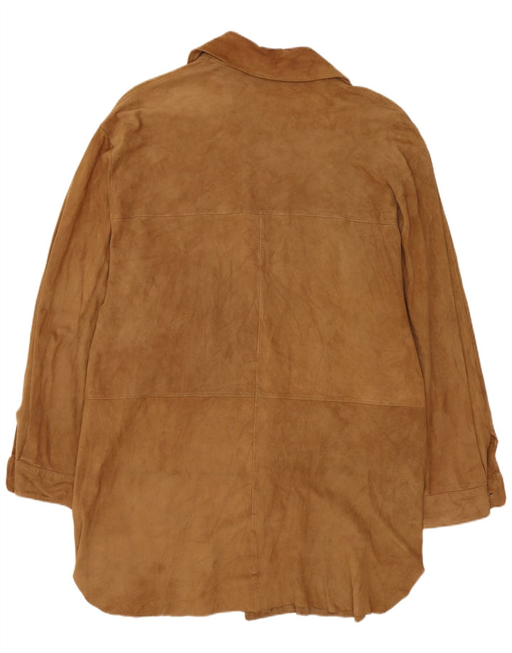 Vintage Damen Wildledermantel IT 42 Mittelbeiges Leder