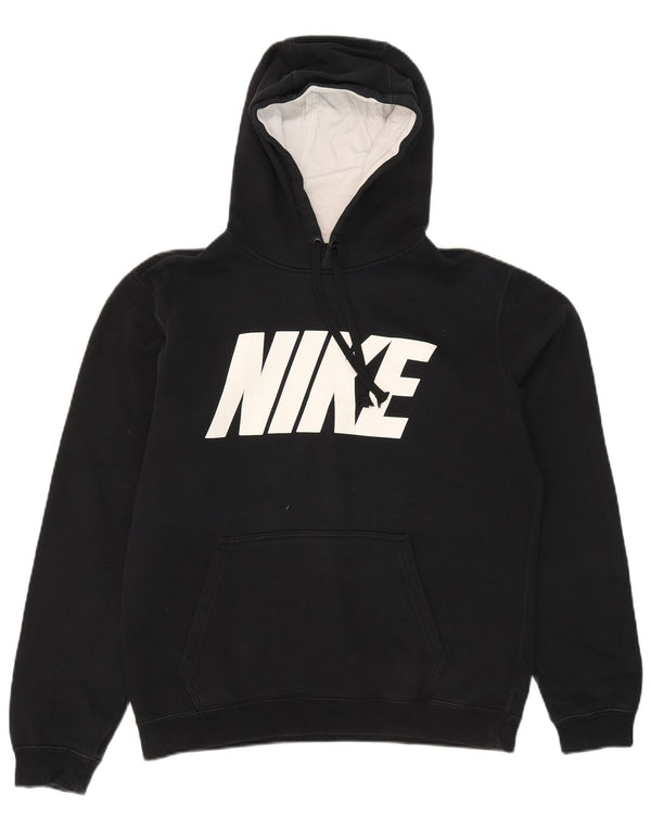 Nike Mens Graphic Hoodie Jumper Medium Black Cotton