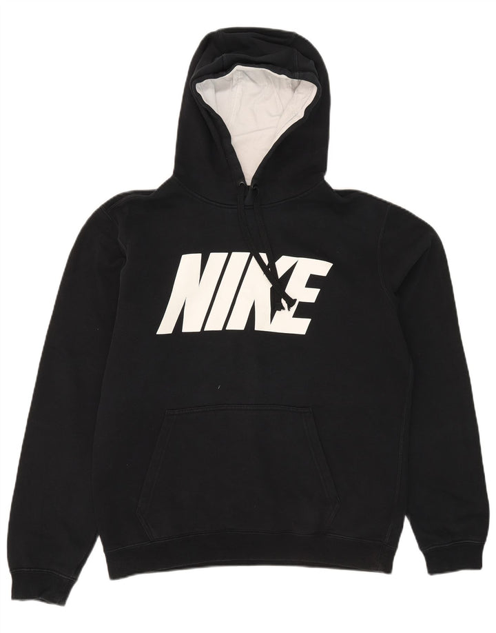 Nike Mens Graphic Hoodie Jumper Medium Black Cotton