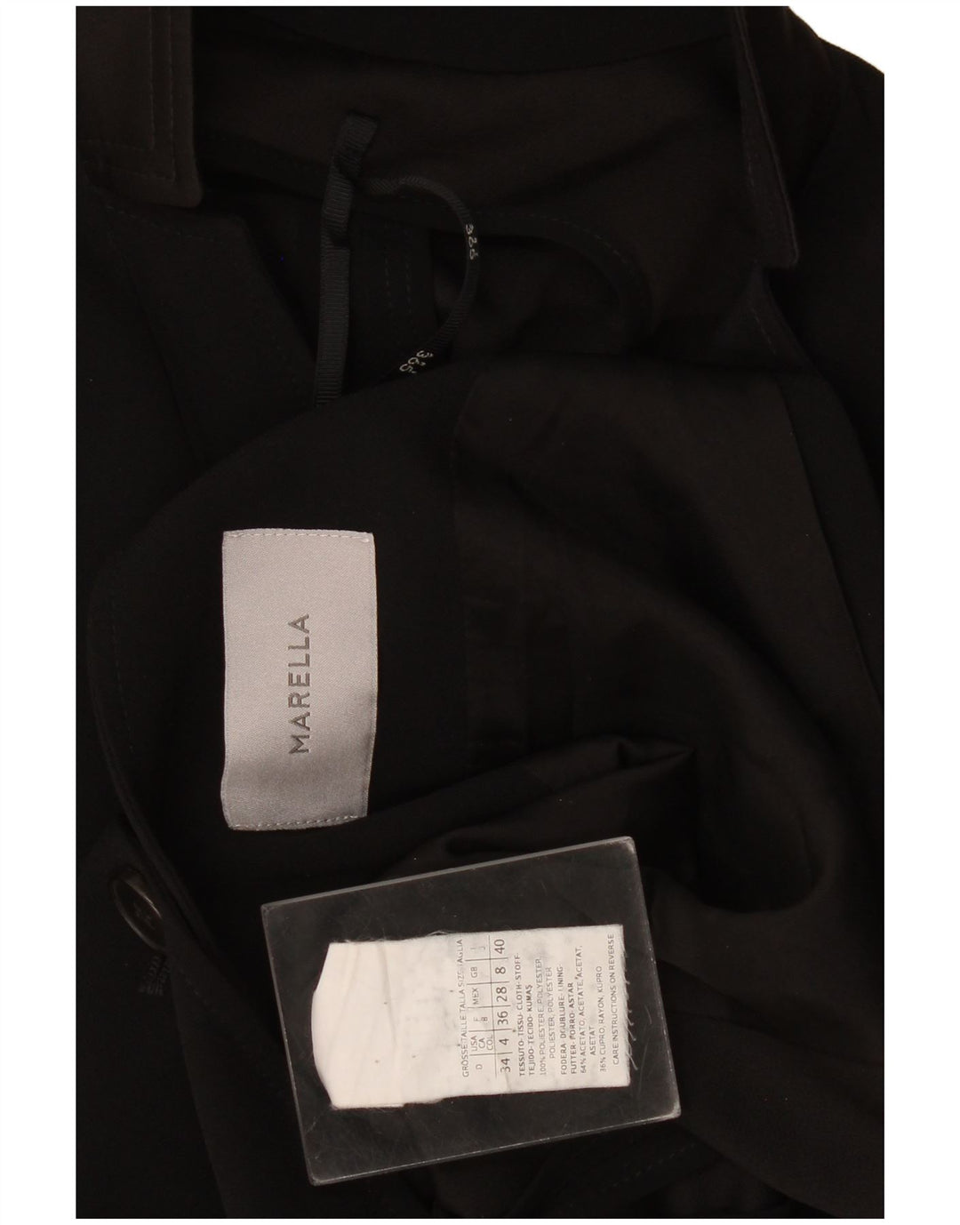 Marella Chaqueta tipo blazer de 1 botón para mujer UK 8 Small Poliéster negro