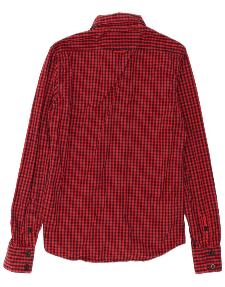 Męska koszula w kratę Superdry, średnia, czerwona, bawełniana, klasyczna