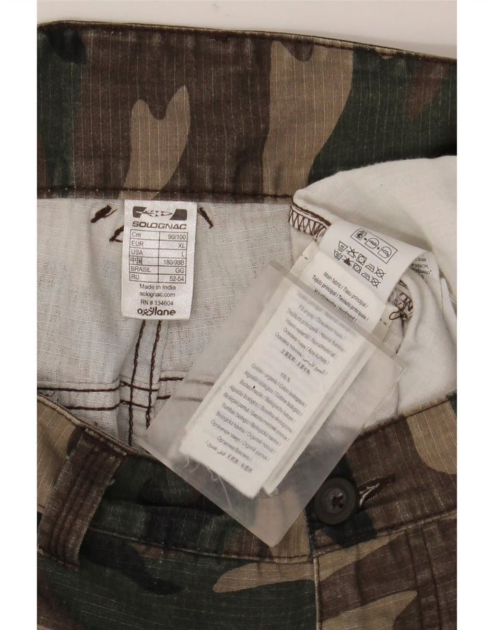 Solognac Mens Cargo Shorts XL W38  Brown Cotton