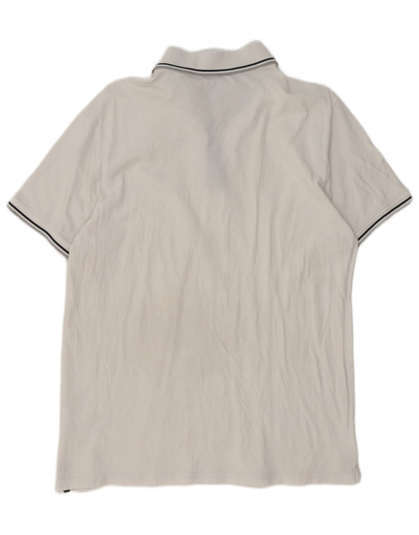 Champion Mens Polo Shirt XL White Striped Cotton
