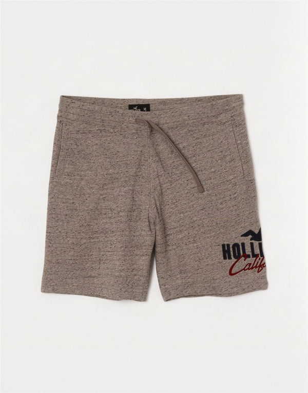 Hollister Herren-Sportshorts mit Grafik, mittelgrau gesprenkelte Baumwolle