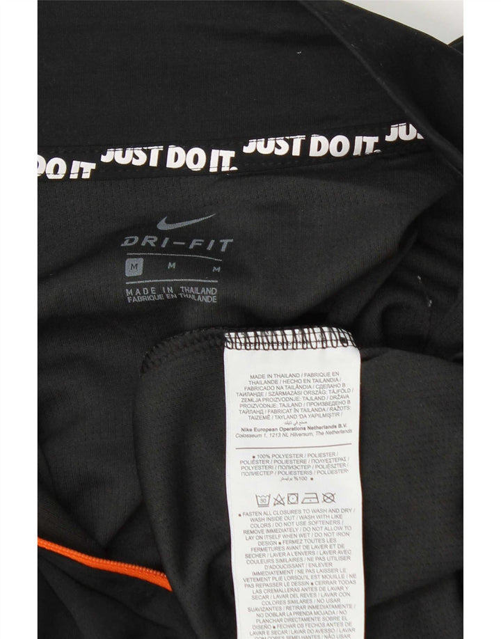 Nike sweater med lynlås til kvinder, træningsdragt Top UK 14 Medium Black Colourblock