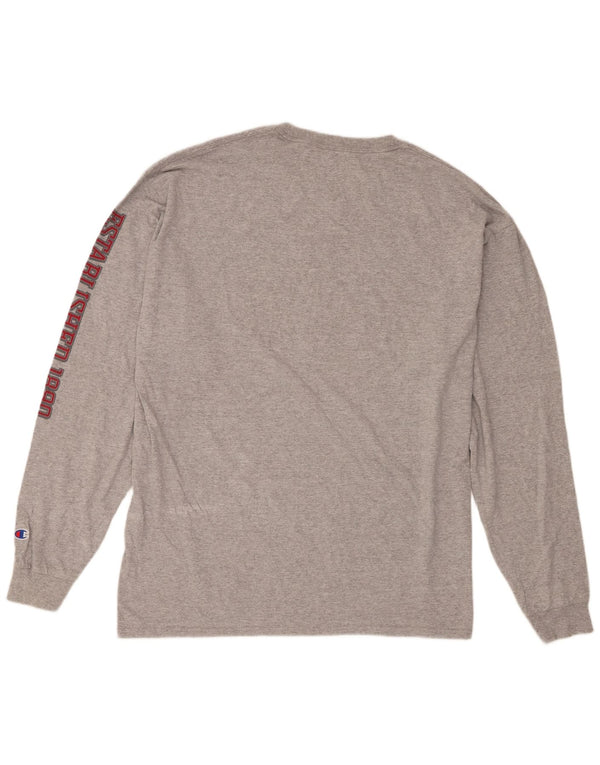 Champion Mens Washington State Cougars Graphic Top Long Sleeve 2XL Grey