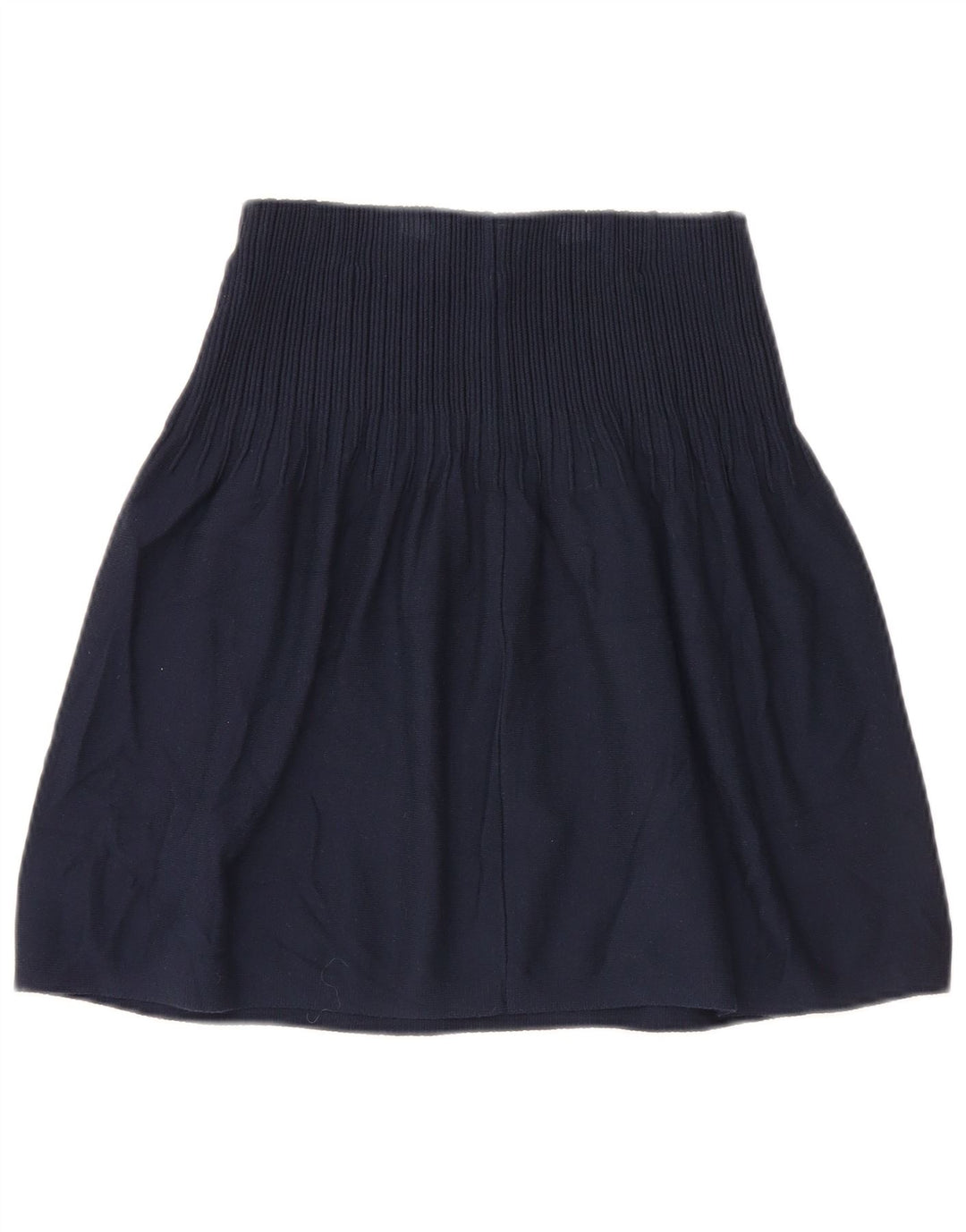 Massimo Dutti Womens Knit A-Line Skirt Small W26  Navy Blue Viscose